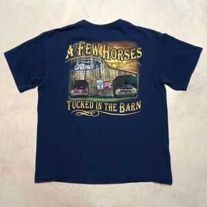 Ford Mustang 1965-1970 "A Few Horses Tucked In The Barn" Y2K  T-shirt Men LARGE